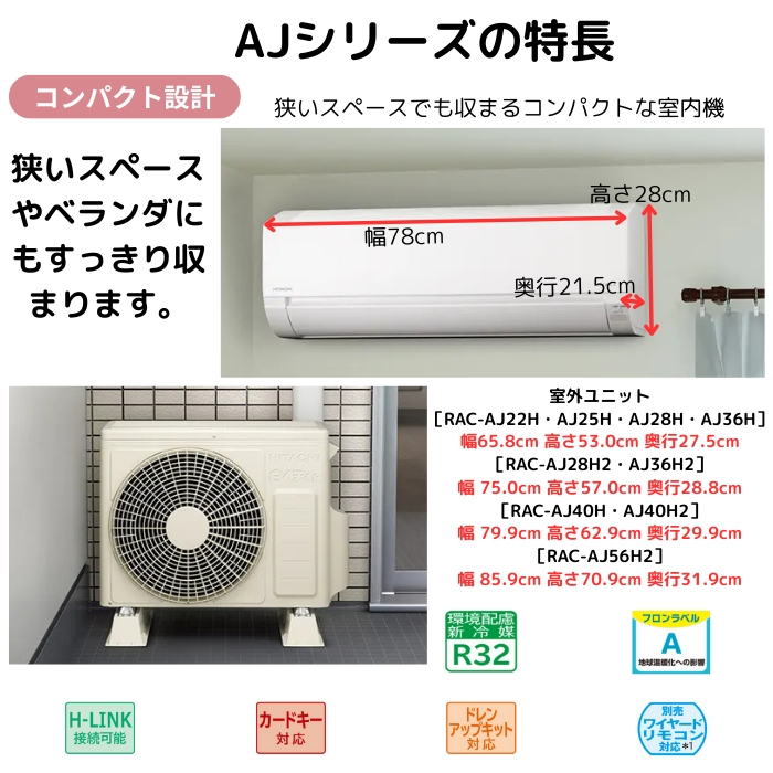 【本体のみ】日立 白くまくん AJシリーズ RAS-AJ7125D-W 23畳用 ルームエアコン 単相200V
