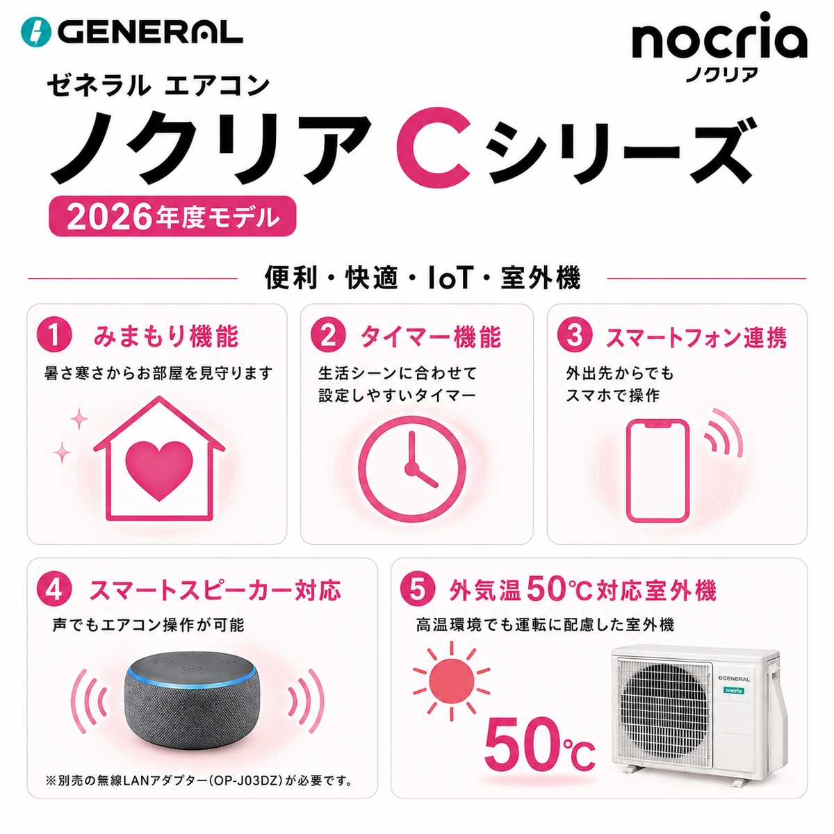 【標準工事費込み】富士通ゼネラル ノクリア Cシリーズ AS-C406T-W 14畳用 エアコン 2026年モデル 単相100V ホワイト