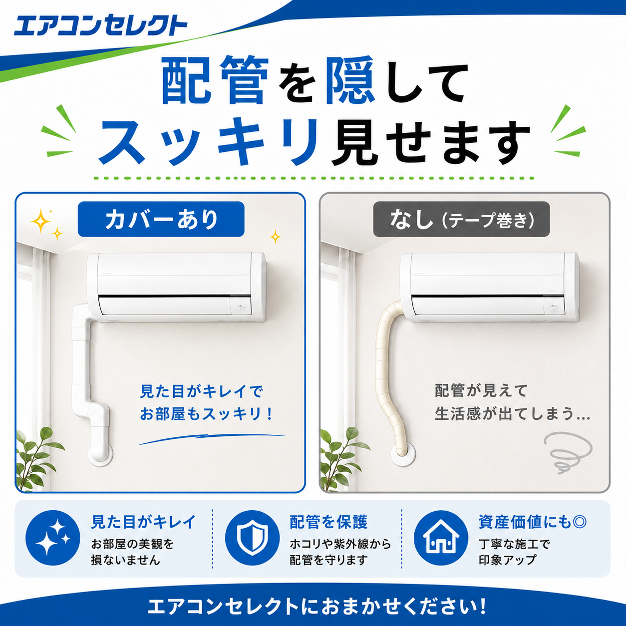 室内機の配管カバー