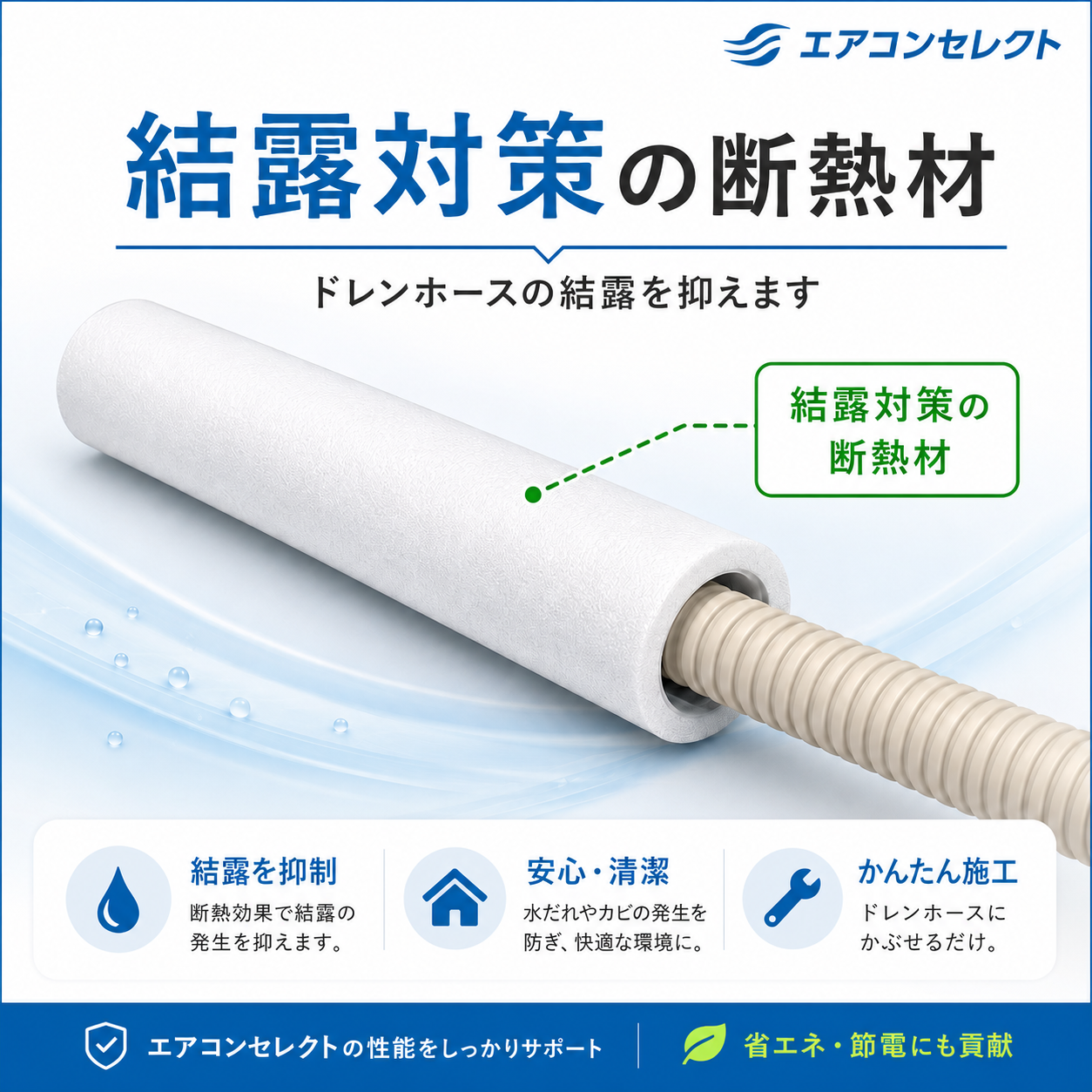 ホースの結露対策